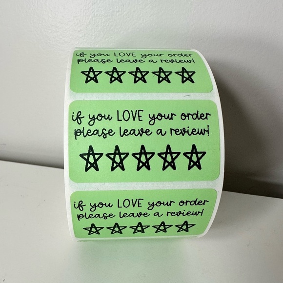 HANDMADE Other - Leave a review stickers | 100 Thank you stickers  Packaging Supplies NEW​